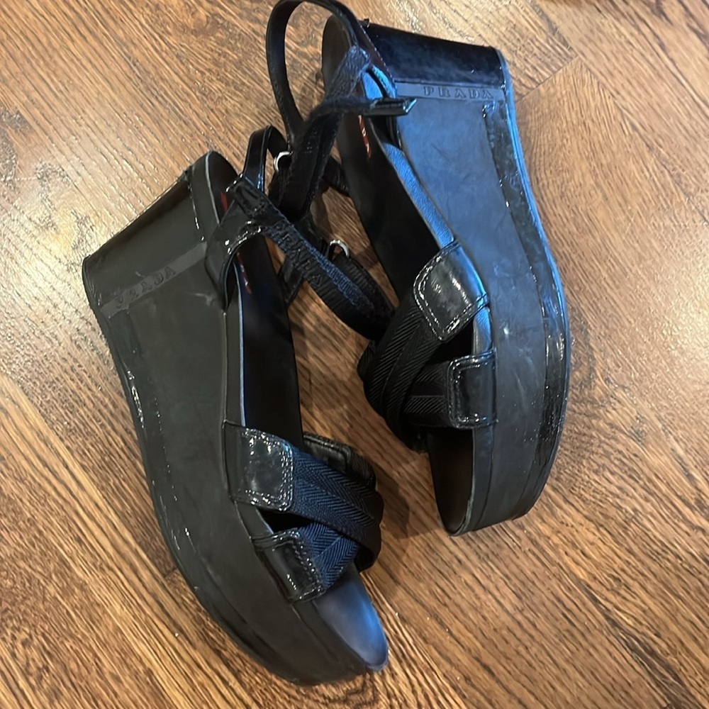 Prada 8  Black Women's Sandals - Picture 2 of 4